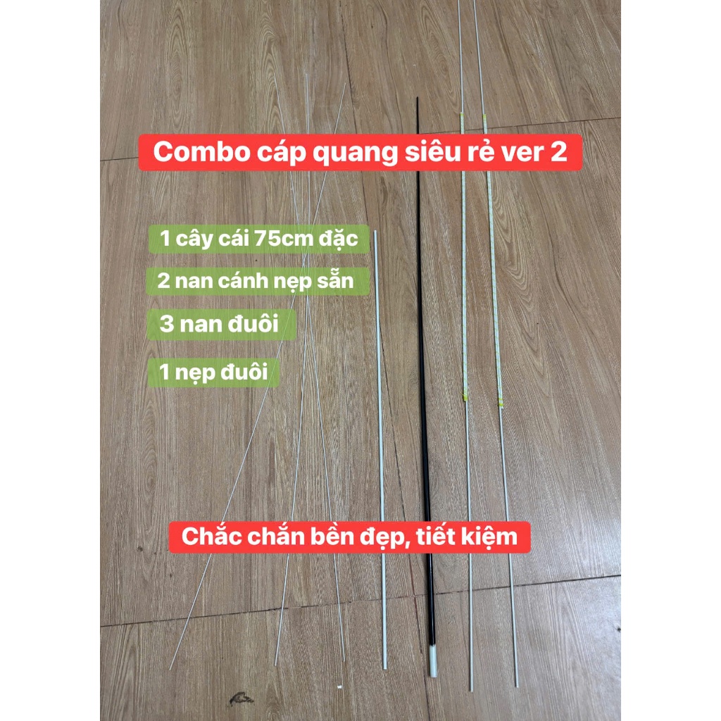 Combo cáp quang siêu rẻ ver 2 làm diều mini, combo cáp quang làm diều mini có kèm vải