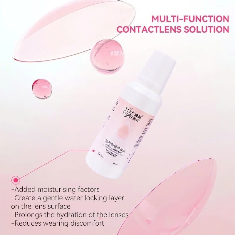 Starlens nước ngâm lens 60ml Dung dịch chăm sóc lens đa năng Vệ sinh dưỡng ẩm diệt khuẩn hiệu quả..,