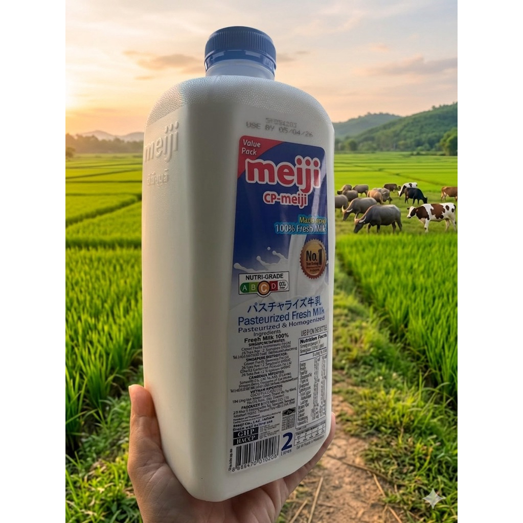 sữa tươi thanh trùng Meiji chai nhựa 2 lít