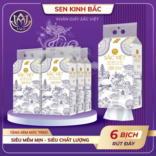 [COMBO 06 BỊCH] Giấy Rút Treo Tường Sắc Việt 1280 Tờ 4 Lớp Mềm Mịn, Thành Phần Bột Gỗ Tự Nhiên 100%