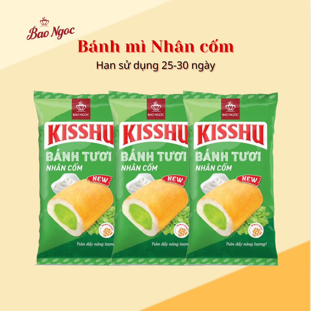 [1-5 Chiếc] Bánh Mì Tươi Kisshu Nhân Cốm  Bảo Ngọc (50g)