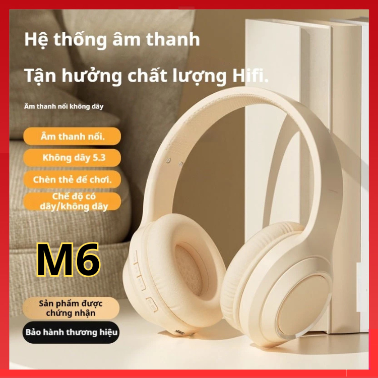 Tai Nghe bluetooth Chụp Tai M6 / DR58 Không Dây Chống Ồn Có Thể Gấp Gọn Kèm mic Chất Lượng Cao