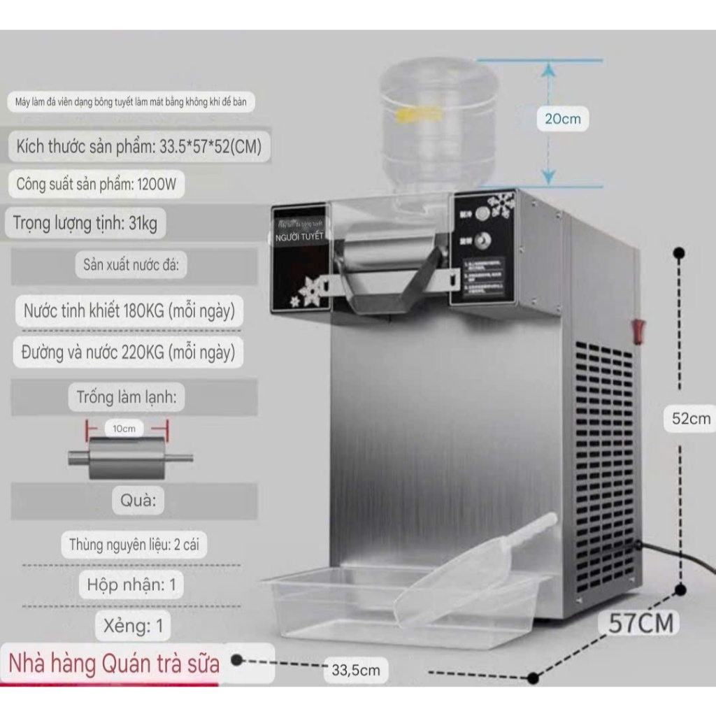 Máy làm kem tuyết - bingsu chính hãng Snowmaker-công suất 750w-1200w ,bảo hành 12 tháng
