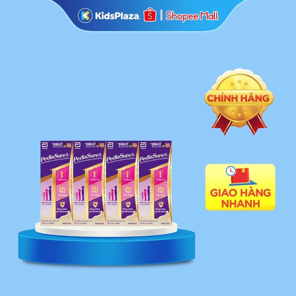 Sữa nước Pediasure hương vani 4x100ml/180ml cho bé từ 1-10 tuổi