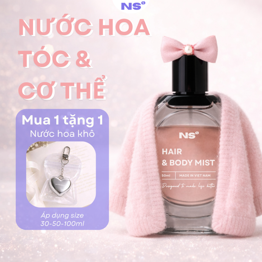[MUA 1 TẶNG 1] Nước Hoa Tóc & Cơ Thể Note Scent Không Cồn, Giàu Vitamin E, Thơm Lâu, Dịu Nhẹ, An Toàn