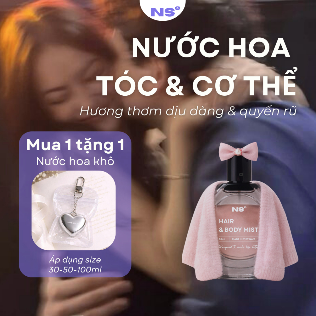 [MUA 1 TẶNG 1] Nước Hoa Tóc & Cơ Thể Note Scent, Hair & Body Perfume Không Cồn, Giàu Vitamin E, Thơm Dịu Nhẹ