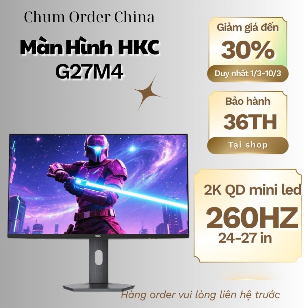 HKC G27M4 định vị ở phân khúc cao cấp hơn trong dòng Mini-LED của HKC