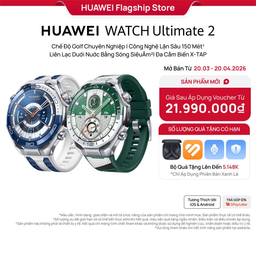 Đồng Hồ Thông Minh HUAWEI WATCH Ultimate 2 Kim Loại Lỏng Siêu Bền I Công Nghệ Lặn Sâu 150 Mét | BigBuy360 - bigbuy360.vn