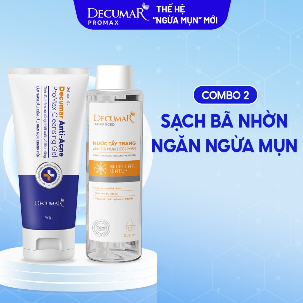 Combo 2 làm sạch, ngừa mụn, kiềm dầu Decumar Promax và Advanced - DPG02 , DTT10