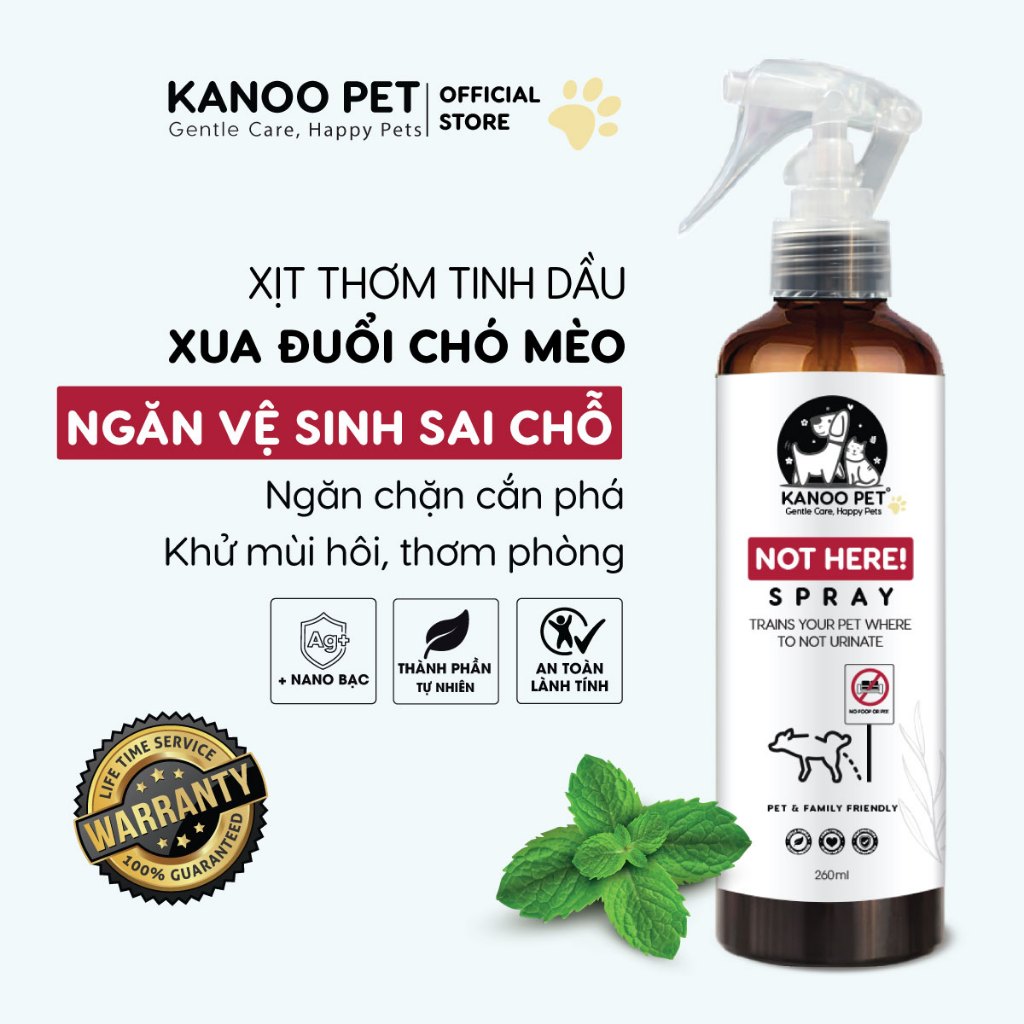Xịt thơm tinh dầu xua đuổi chó mèo NOT HERE ngăn chó mèo cắn phá, phóng uế sai chỗ, khử mùi hiệu quả - 260ml