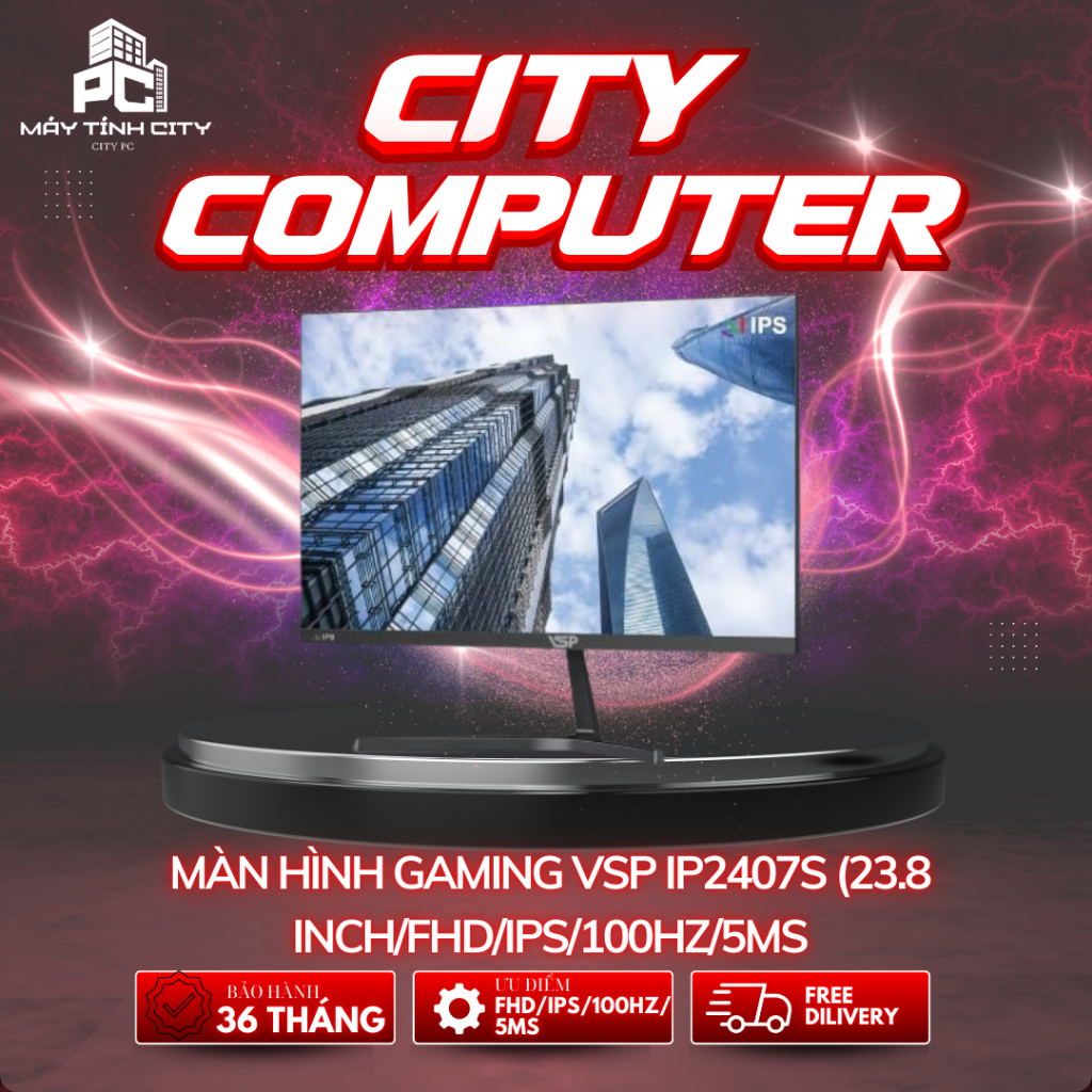 Màn hình VSP IP2407S 24inhc FHD IPS 100Hz 1ms | Chính Hãng | Bảo hành 36 tháng