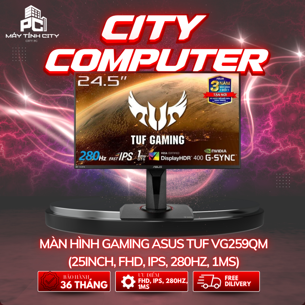 Màn hình Gaming Asus Tuf Vg259Qm (25INCH, FHD, IPS, 280Hz, 1Ms)