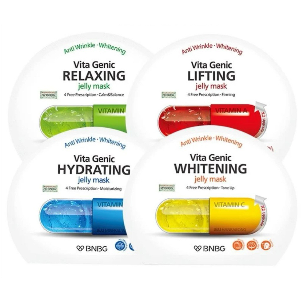 Mặt nạ BNBG Vita Genic Jelly Mask Relaxing làm dịu và phục hồi da 30ml (Màu Xanh lá)