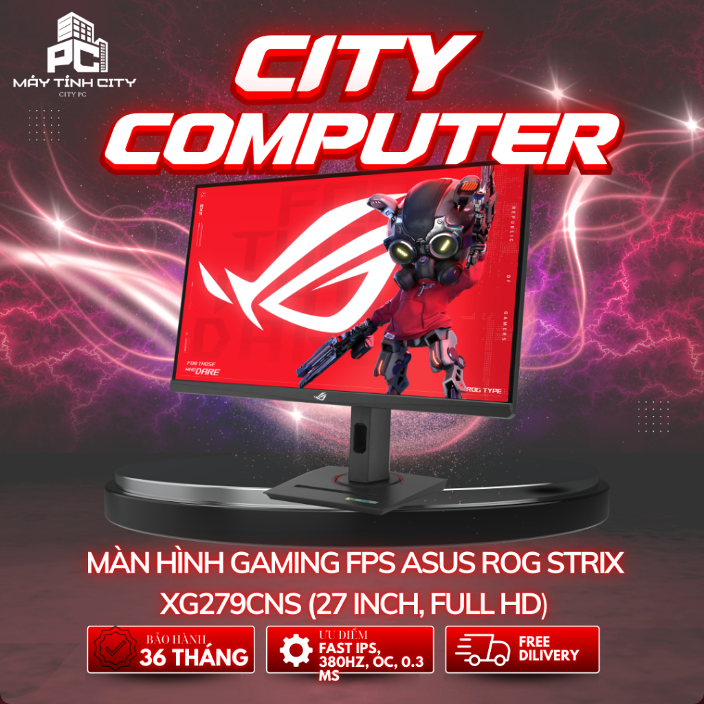 Màn hình Gaming FPS ASUS ROG Strix XG279CNS (27 inch, Full HD, Fast IPS, 380Hz, OC, 0.3 ms, USB C)