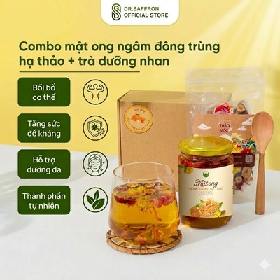 Mật Ong Đông Trùng Hạ Thảo hũ 450gr thương hiện Mộc Hương Sơn Hỗ Trợ Sức khỏe Từ Bên Trong