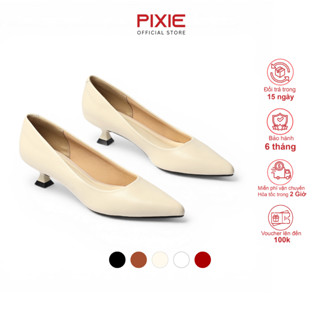 Giày Cao Gót 3cm Mũi Nhọn Gót Nhỏ Trơn Basic Pixie X544