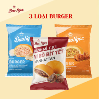 3 Loại Hamburger, Burger Bảo Ngọc Bánh Tươi 3 Vị Gà Mayonnaise, Gà Nướng Và Bò Ăn Sáng Trưa Tối