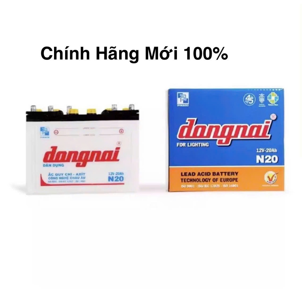 Bình 12v dân dụng đồng nai N20 | 12V - 20ah ( tặng NƯỚC châm bình )