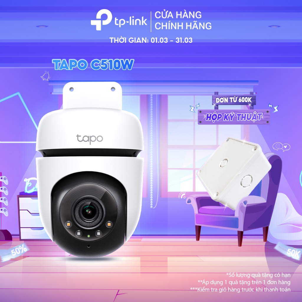 [FullHD, Chống Nước] Tapo Tp-Link TC40 / C510W / C520WS Quét 360 Độ | Phát Hiện Chuyển Động - Nhìn Đ