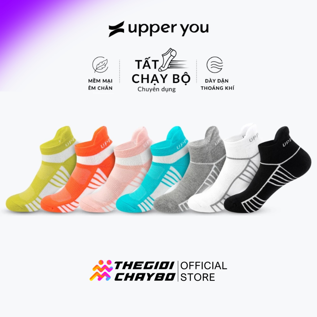 Tất/Vớ Chạy Bộ Cổ Ngắn Upper You Light Cushion Dày Dặn Thấm Hút Mồ Hôi