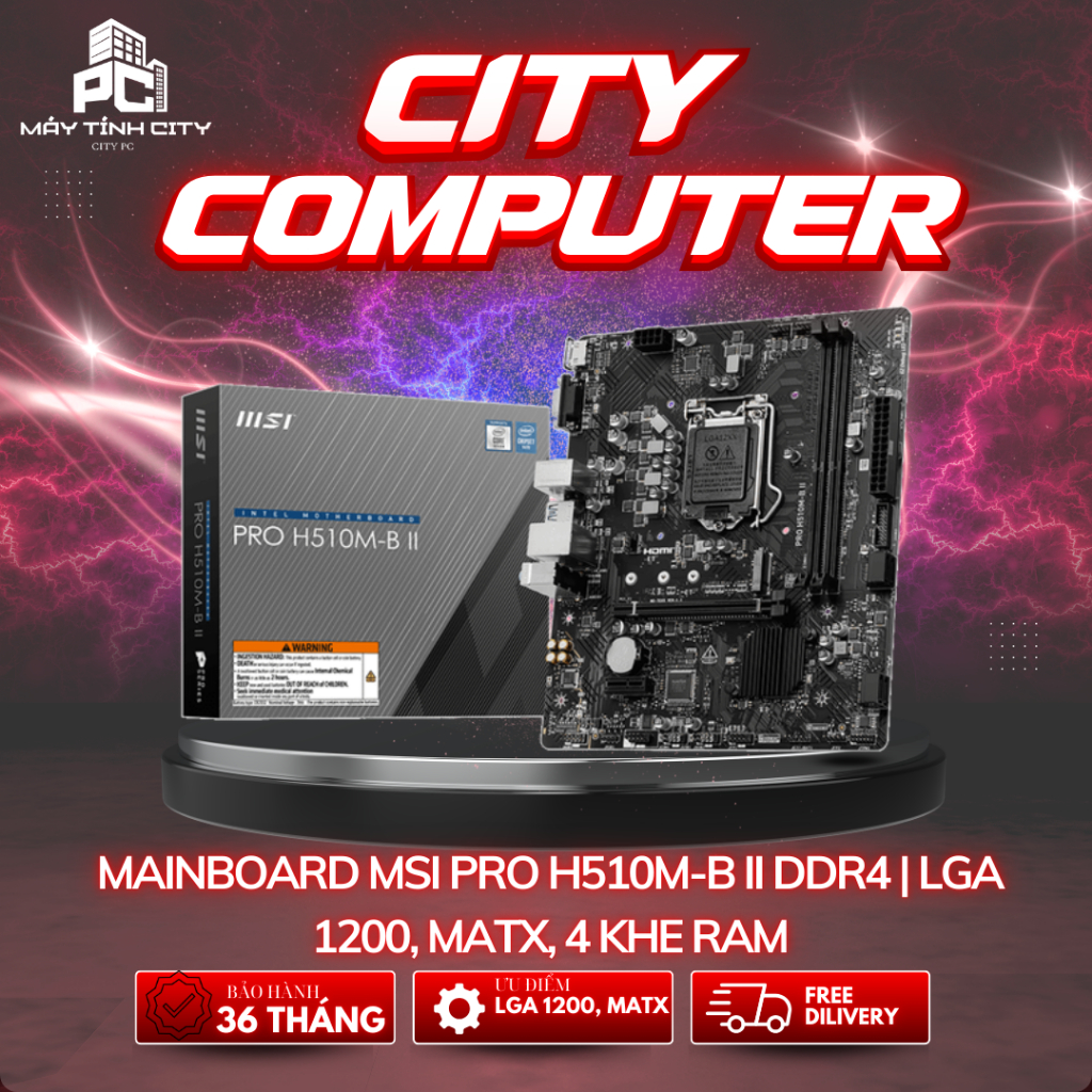 Mainboard MSI Pro H510M-B II DDR4 | LGA 1200, mATX, 4 khe RAM