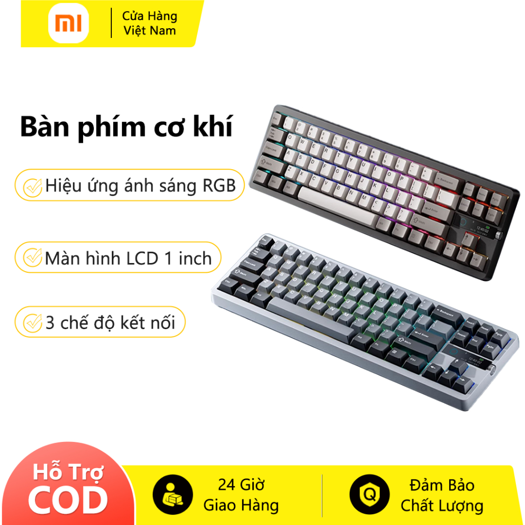 Bàn phím kết nối Bluetooth Xiaomi MK71 Pro Bộ thu 2.4GHz & Kết nối có dây 71 phím Ánh sáng màu RGB
