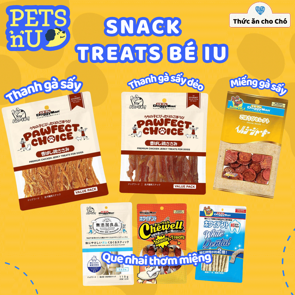 [DoggyMan] Thanh Gà Sấy Dẻo 180gr - Gà Sấy Dẻo Mềm Dai/ Thanh gà sấy  Cho Cún Yêu , Túi Lớn Tiết Kiệ