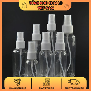 Chai Nhựa Pet Trong Xịt Phun Sương Cao Cấp 5ml – 300ml Đựng Nước Rửa Tay, Tinh Dầu, Dung Dịch Lỏng