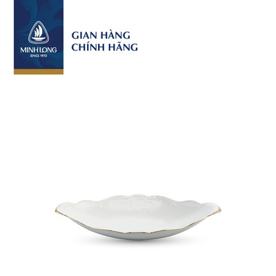 Dĩa Sứ Minh Long Đựng Trái Cây - Đài Các - Viền Chỉ Vàng
