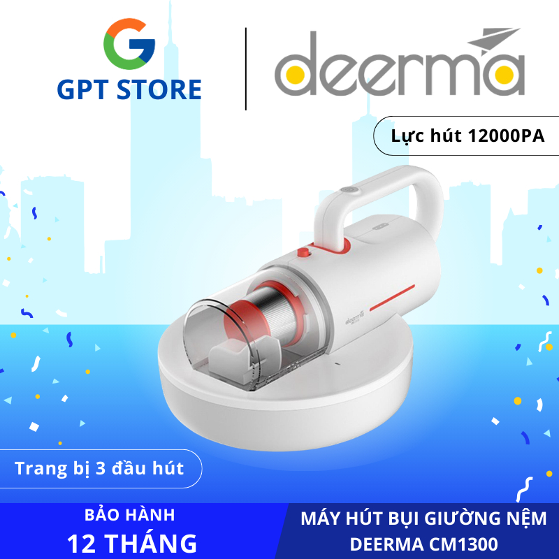 Máy Hút Bụi Giường Nệm Deerma CM1300 – Diệt Khuẩn UV, Cầm Tay Đa Năng - BH 12 Tháng