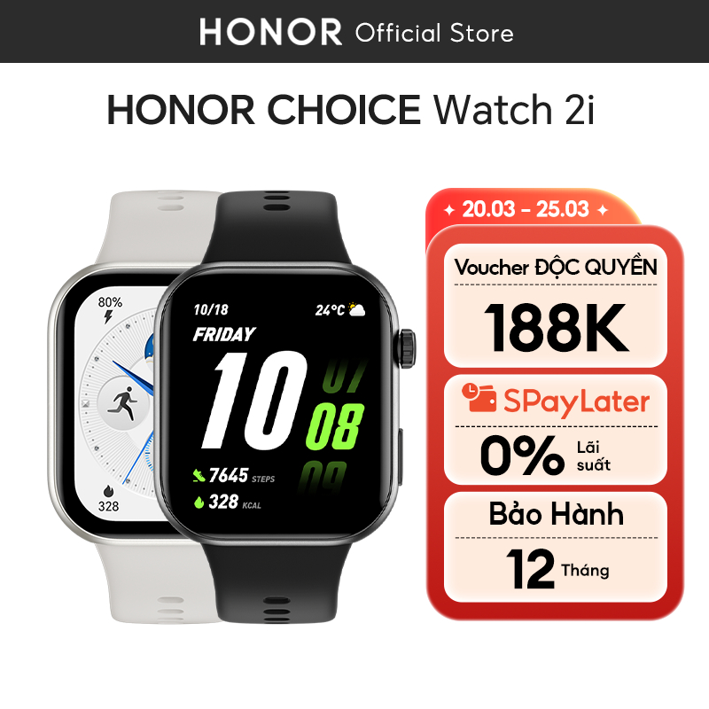 Đồng hồ thông minh Honor Choice Watch 2i| Màn hình  1.85 " AMOLED, Pin 14 ngày | BigBuy360 - bigbuy360.vn