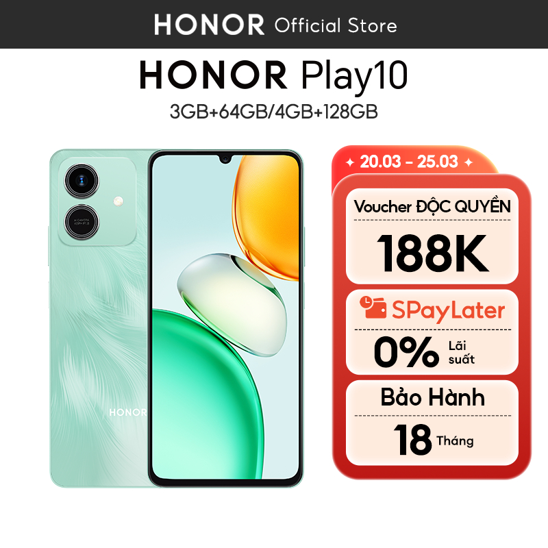 Điện thoại Honor Play 10 4GB+128GB/3GB+64GB | Pin 5000mAh | Màn hình 6.74" | Bảo hành 18 Tháng | BigBuy360 - bigbuy360.vn