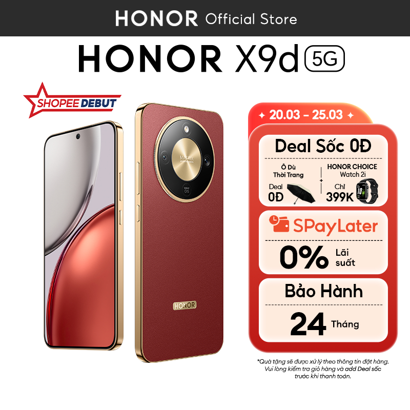 [ƯU ĐÃI ĐỘC QUYỀN] Điện Thoại Honor X9d 5G 8GB/12GB + 256GB/512GB | Pin 8300mAh | Camera AI OIS 108 MP| BH 24 Tháng | BigBuy360 - bigbuy360.vn