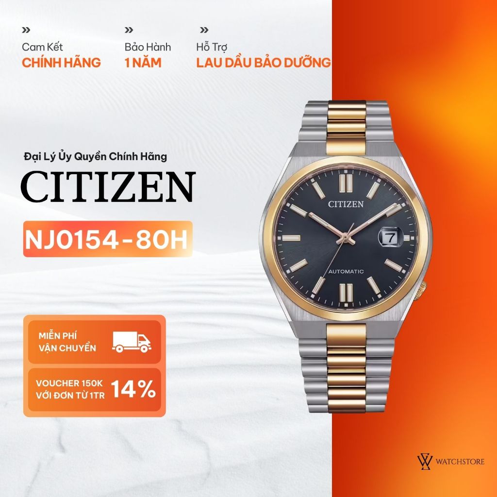 Đồng Hồ Nam Citizen Tsuyosa Mechanical NJ0154-80H 40mm Kính Saphire Chính Hãng