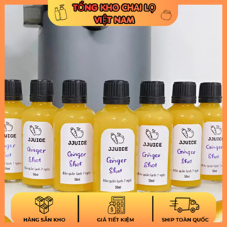 Chai Thủy Tinh GINGER SHOTS 5ml – 100ml Trong Suốt Nắp Vặn Đen Đựng GINGER SHOTS, Serum Mỹ Phẩm