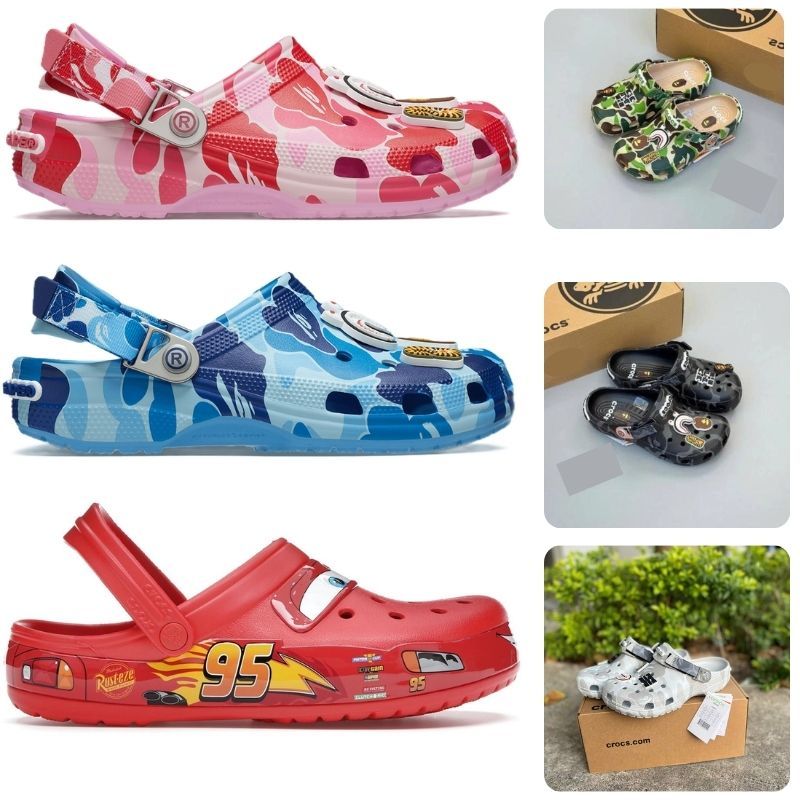 Dép Crocs Classic Clog BAPE x STAPLE – Green Camo Limited Edition Hàng Cao Cấp Hottrend 2026.
