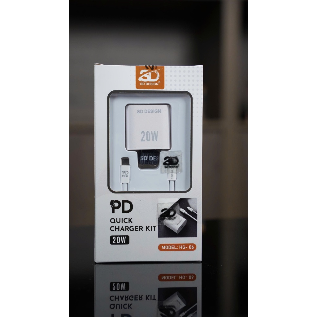 Bộ Củ Cáp Sạc Nhanh 20W chính hãng SD DESIGN HG 06 sạc ổn định an toàn cho điện thoại