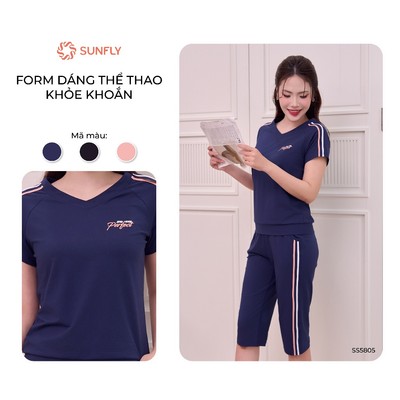Bộ thể thao cotton SUNFLY áo cộc quần ngố SS5805