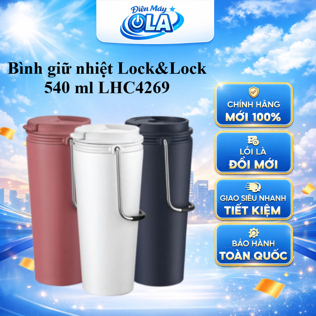 LHC4269NVY/LHC4269WHT - Bình giữ nhiệt Lock&Lock 540 ml LHC4269 - GIAO TOÀN QUỐC