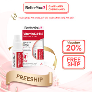 Vitamin D3K2 BetterYou dạng xịt 12ml bổ sung vitamin D và K2 combo 2