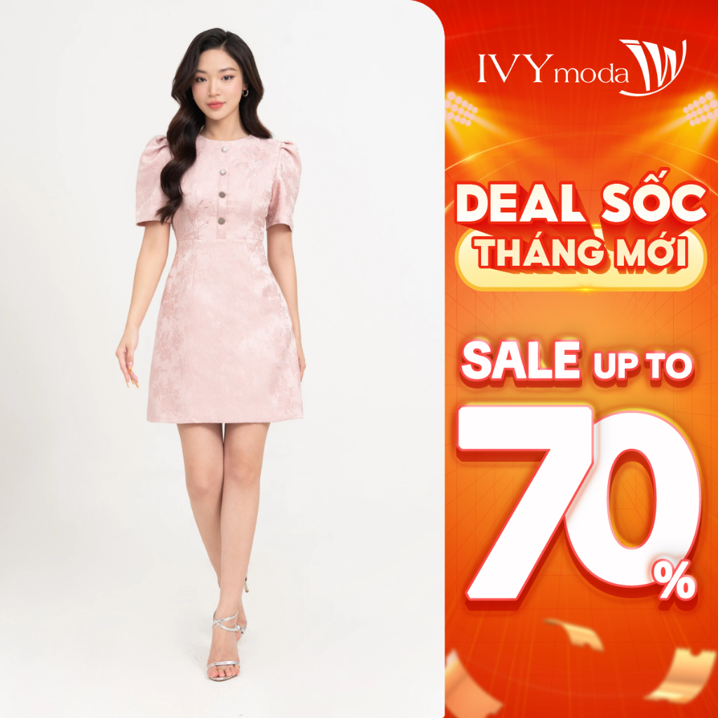 Isla Dress - Đầm xòe vân hoa nữ IVY moda MS 48M8760 | BigBuy360 - bigbuy360.vn