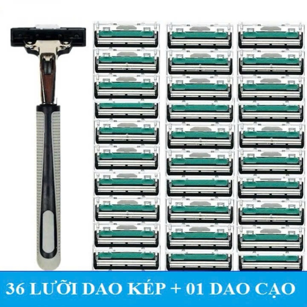 Combo 72 Lưỡi Dao Cạo Râu + 2 Cán Dao Tặng 2 Lọ Gel Làm Mềm Râu và Hộp Nhựa Đựng Cán(thetung12)