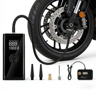Máy Bơm Hơi Điện Tử Không Dây Thông Minh 5 Trong 1 - Màn Hình LED, Tự Động Dừng, Đèn Pin & Sạc USB - Dùng Cho Xe Hơi