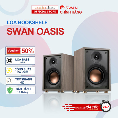 Loa bookshelf passive SWAN OASIS 140 - Loa Bass 10cm - Loa tweeter 20mm - Âm cực hay - Hàng chính hãng - BH 18 tháng