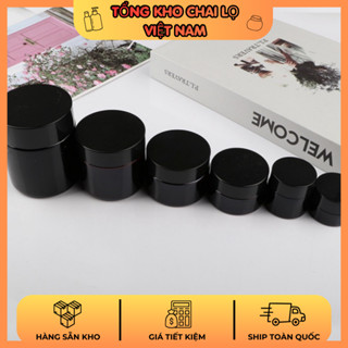 Hũ Thủy Tinh Nâu Nắp Đen Cao Cấp 5g – 100g Đựng Kem Face, Chiết Mỹ Phẩm Du Lịch