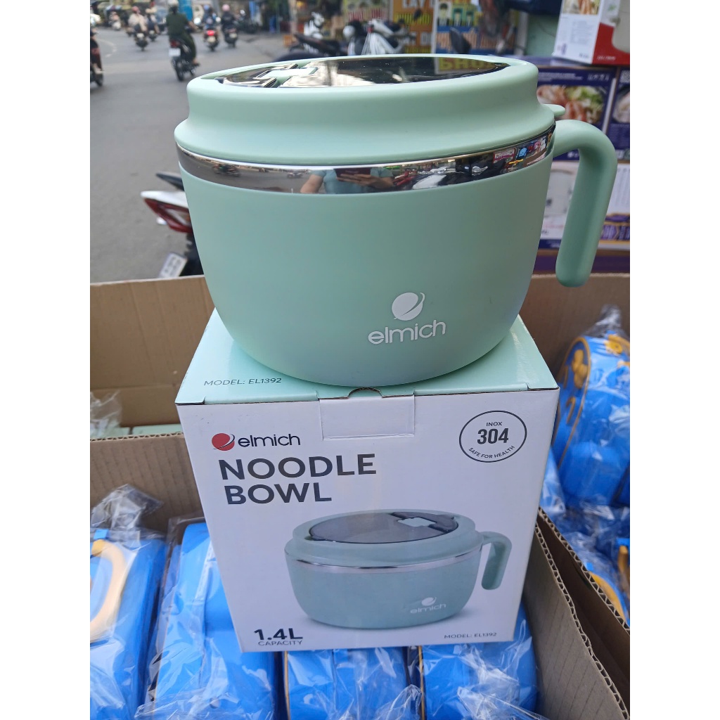 Bát úp mì inox 304 Elmich dung dich 1,4l quà tặng từ sữa