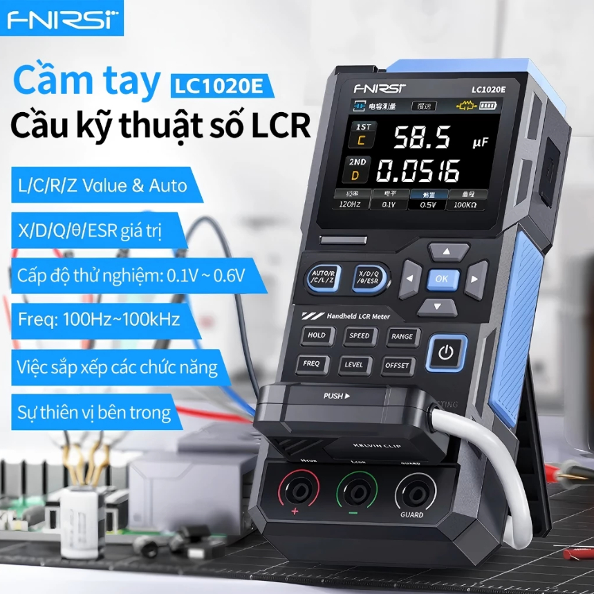 FNIRSI LC1020E phiên bản tiếng Anh quốc tế ,Máy kiểm tra LCR ESR cầm tay chính xác cao, hỗ trợ hiệu 