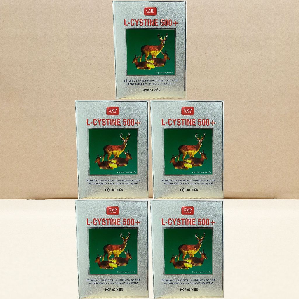 Combo 5 Hộp L Cystine 500+ Xanh Lá - Pháp Âu - Sanco - Vitamin Chữa Lành