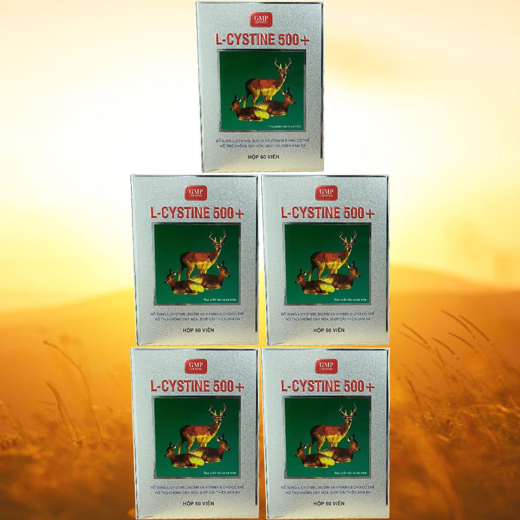 Combo 5 Hộp L Cystine 500+ Xanh Lá - Pháp Âu - Sanco - Vitamin Thanh Lọc