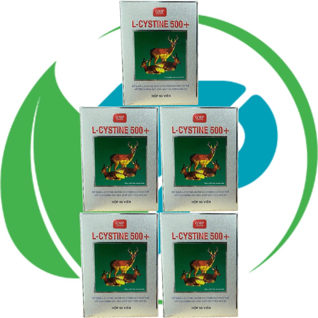 Combo 5 Hộp L Cystine 500+ Xanh Lá - Pháp Âu - Sanco - Vitamin Phục Hồi